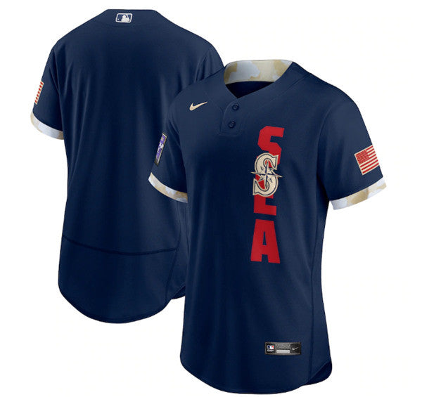 Custom Seattle Mariners navy All-Star jersey