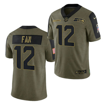 Fan Seattle Seahawks olive Salute To Service jersey