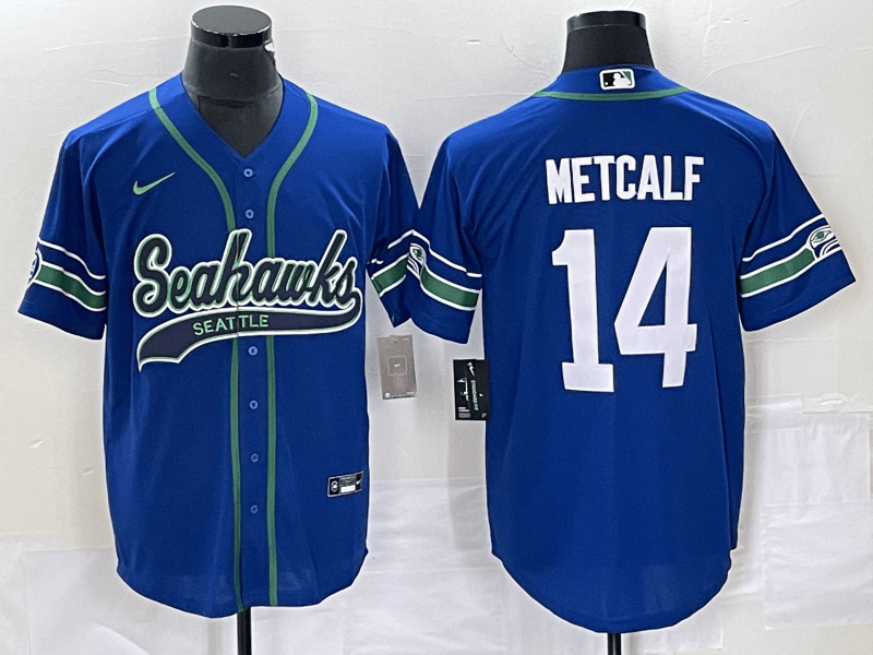 DK Metcalf Seattle Seahawks blue jersey