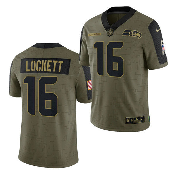 Tyler Lockett Seattle Seahawks olive Salute To Service jersey