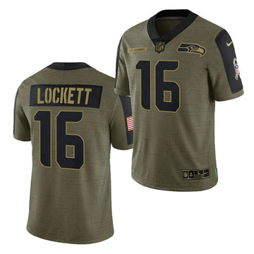 Tyler Lockett Seattle Seahawks olive Salute To Service jersey