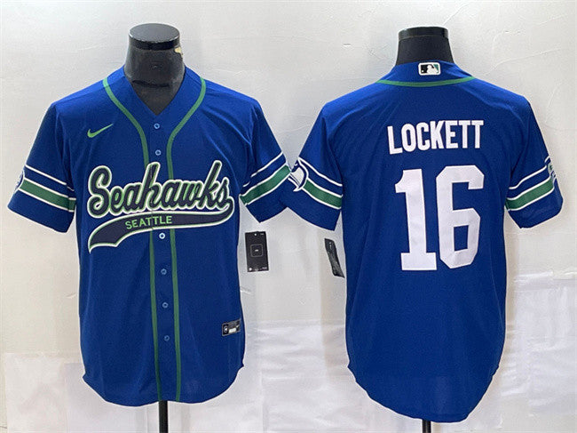 Tyler Lockett Seattle Seahawks royal Throwback jersey