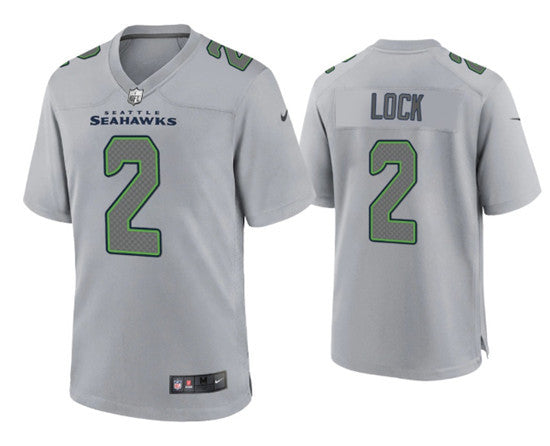 Drew Lock Seattle Seahawks gray Game jersey
