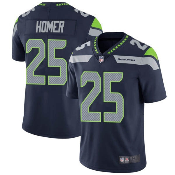 Travis Homer Seattle Seahawks navy Vapor jersey