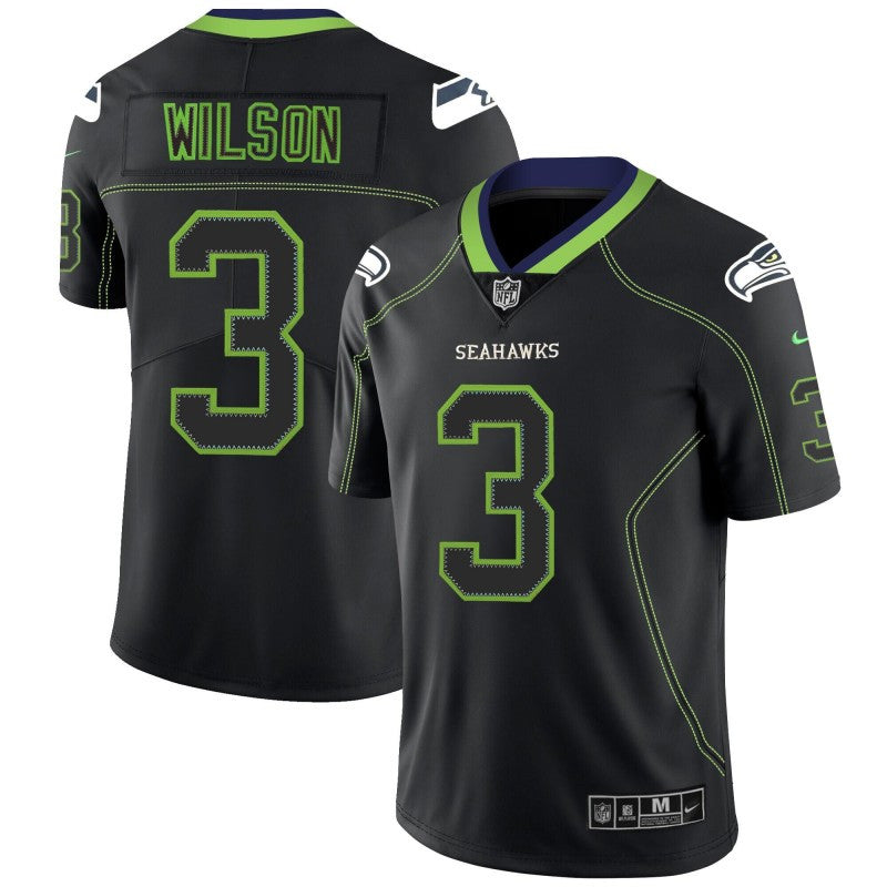 Russell Wilson Seattle Seahawks black Color Rush jersey