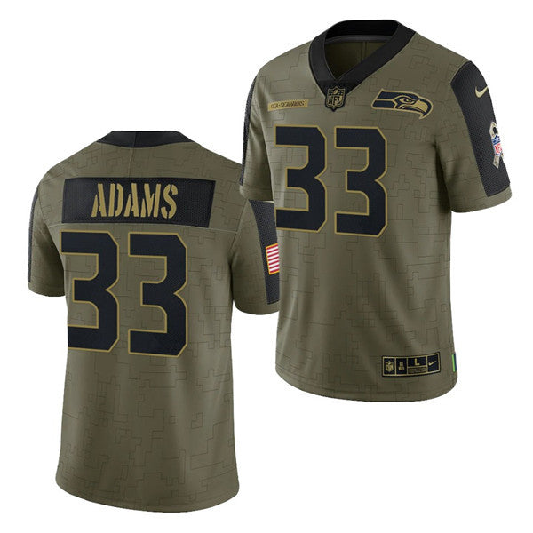 Jamal Adams Seattle Seahawks olive Salute To Service jersey