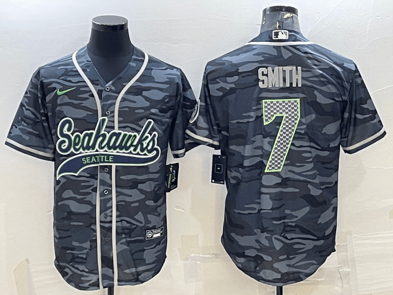 Geno Smith Seattle Seahawks grey Camo jersey