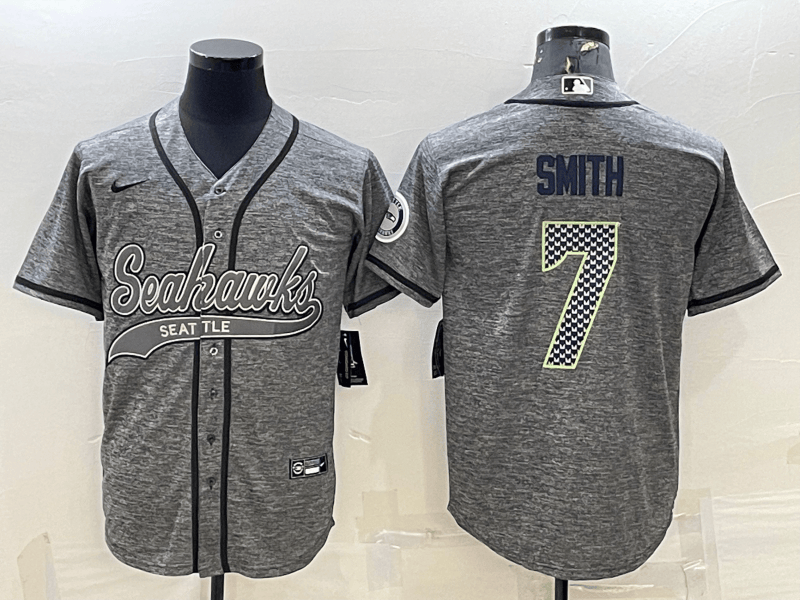 Geno Smith Seattle Seahawks grey jersey