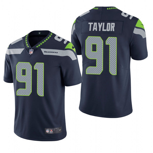 Darrell Taylor Seattle Seahawks navy Vapor jersey