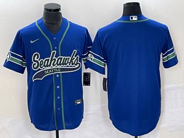 Custom Seattle Seahawks blue jersey