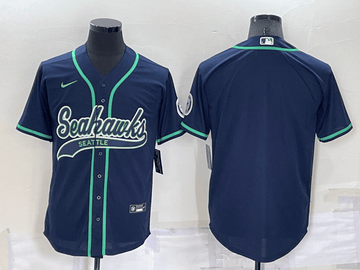 Custom Seattle Seahawks navy jersey