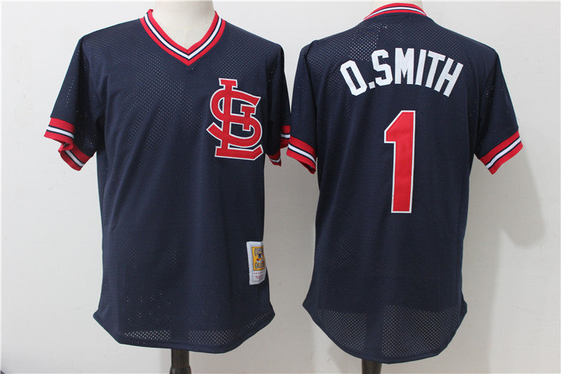 Ozzie Smith Mitchell Ness St. Louis Cardinals navy Authentic jersey