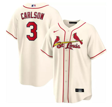 Dylan Carlson St. Louis Cardinals cream jersey