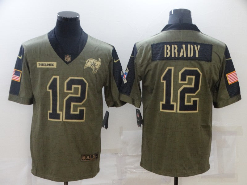 Tom Brady Tampa Bay Buccaneers olive Salute To Service jersey