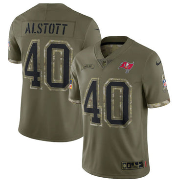 Mike Alstott Tampa Bay Buccaneers olive Salute To Service jersey