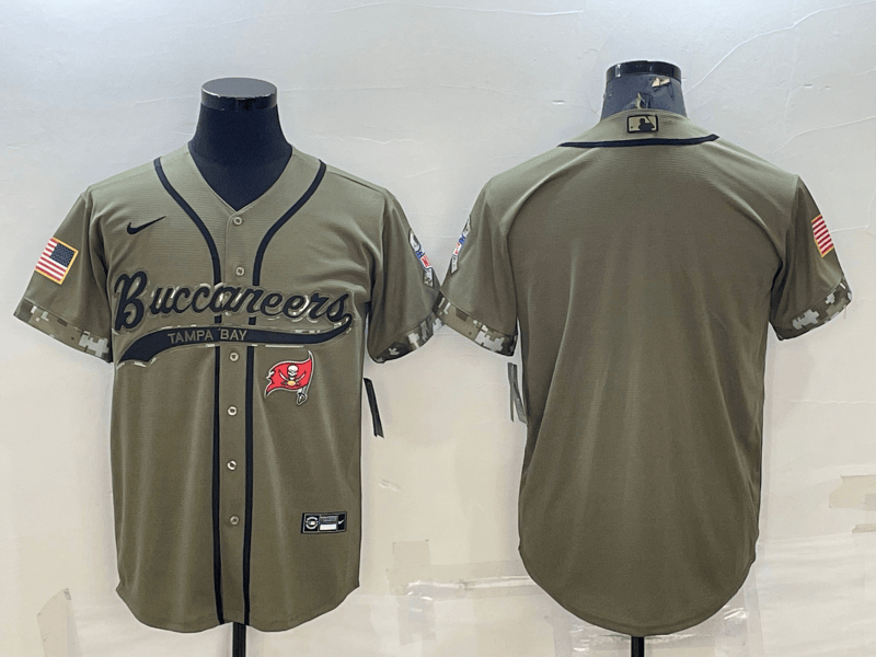 Custom Tampa Bay Buccaneers olive Salute To Service jersey