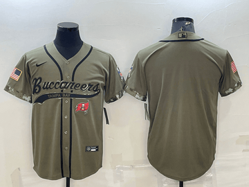 Custom Tampa Bay Buccaneers olive Salute To Service jersey