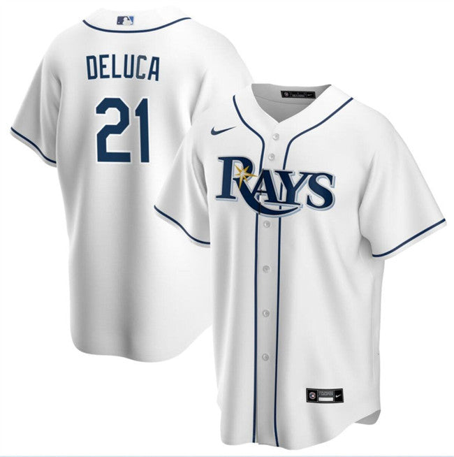 Jonny DeLuca Tampa Bay Rays white jersey