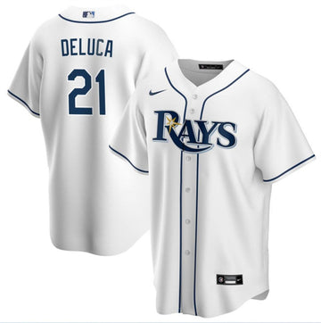 Jonny DeLuca Tampa Bay Rays white jersey