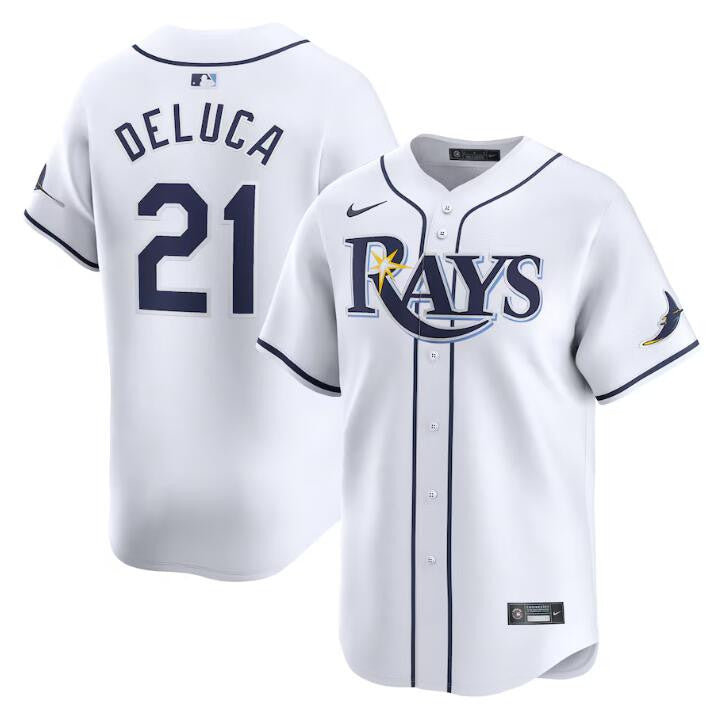 Jonny DeLuca Tampa Bay Rays white Limited jersey