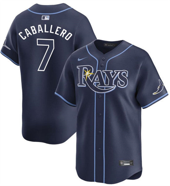 José Caballero Tampa Bay Rays navy Limited jersey