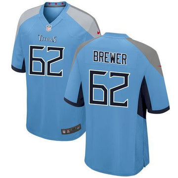 Aaron Brewer Tennessee Titans blue Game jersey