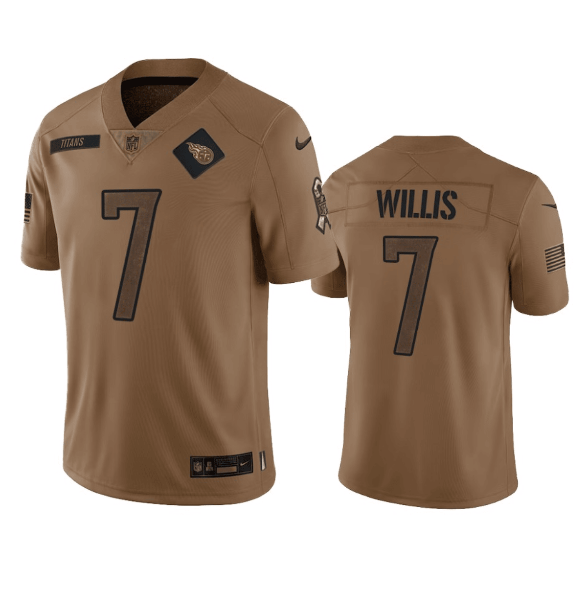 Malik Willis Tennessee Titans brown Salute To Service jersey