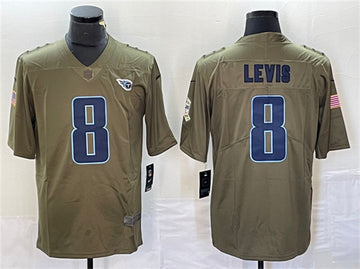 Will Levis Tennessee Titans olive Salute To Service jersey