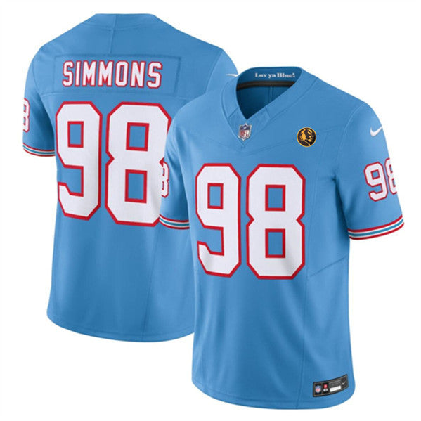 Jeffery Simmons Tennessee Titans blue Vapor jersey