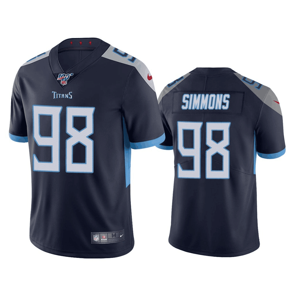 Jeffery Simmons Tennessee Titans navy Vapor jersey