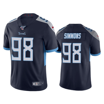 Jeffery Simmons Tennessee Titans navy Vapor jersey