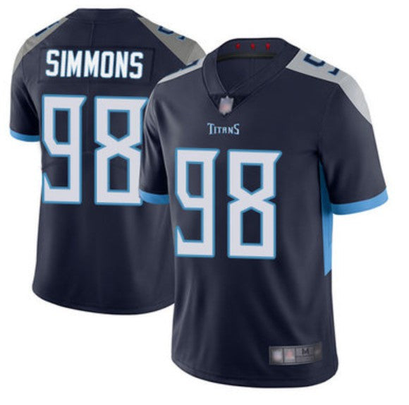 Jeffery Simmons Tennessee Titans navy Vapor jersey
