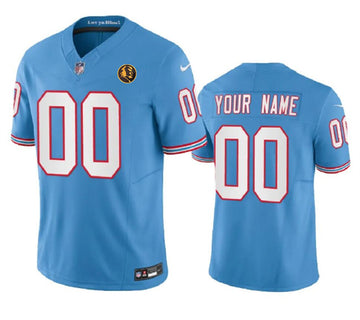 Custom Tennessee Titans blue Vapor jersey