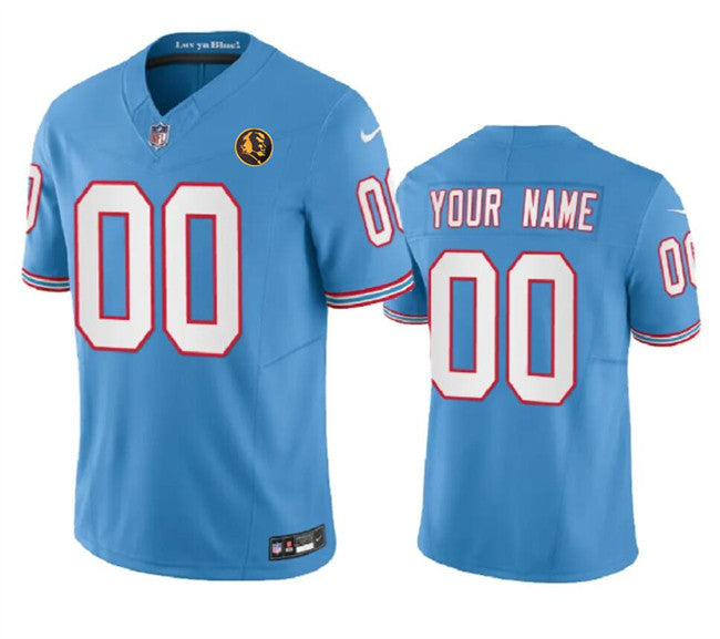 Custom Tennessee Titans blue Vapor jersey