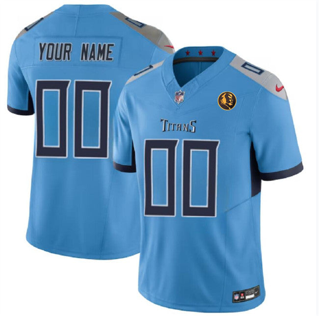 Custom Tennessee Titans blue Vapor jersey