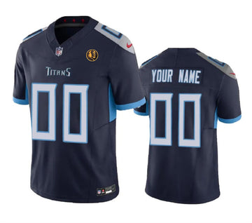 Custom Tennessee Titans navy Vapor jersey