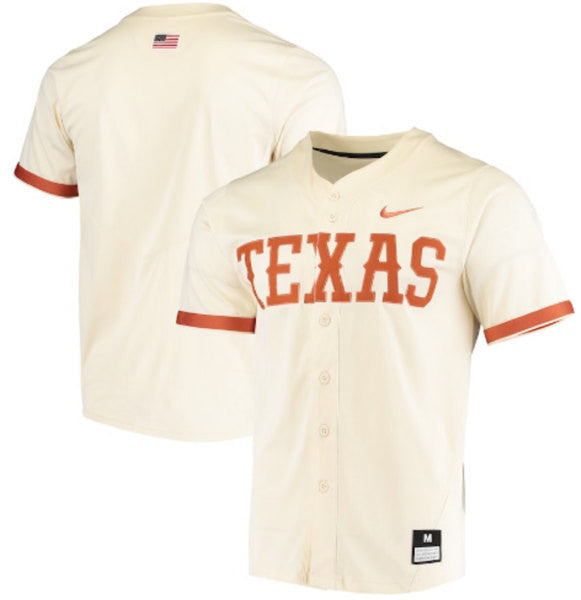 Custom Texas Longhorns cream Vapor jersey