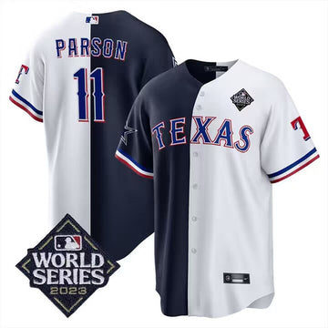 Micah Parsons Texas Rangers white Split jersey