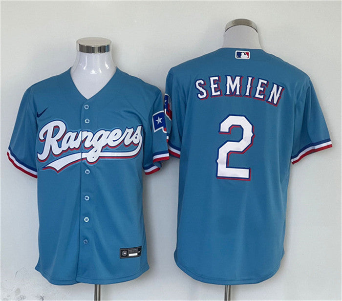 Marcus Semien Texas Rangers blue jersey