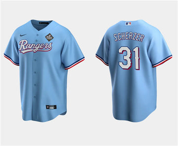 Max Scherzer Texas Rangers blue jersey