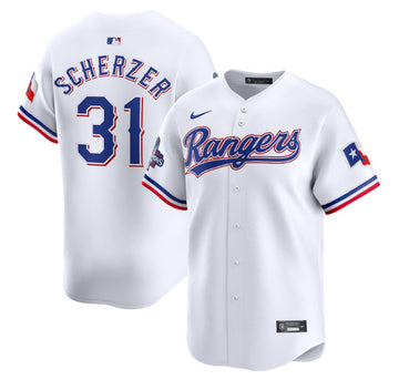 Max Scherzer Texas Rangers white jersey