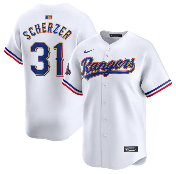 Max Scherzer Texas Rangers white jersey