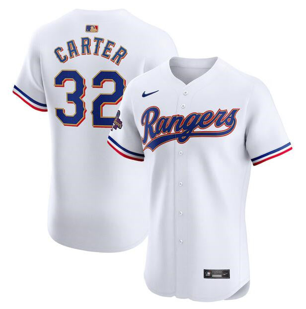 Evan Carter Texas Rangers white jersey