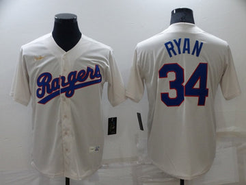Nolan Ryan Texas Rangers cream jersey