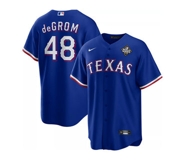 Jacob deGrom Texas Rangers royal jersey