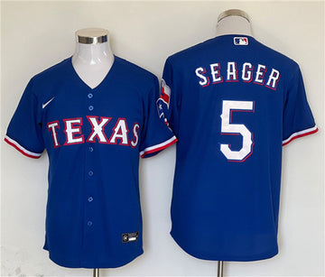Corey Seager Texas Rangers royal jersey