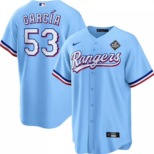 Adolis García Texas Rangers blue jersey