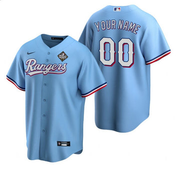 Custom Texas Rangers blue jersey