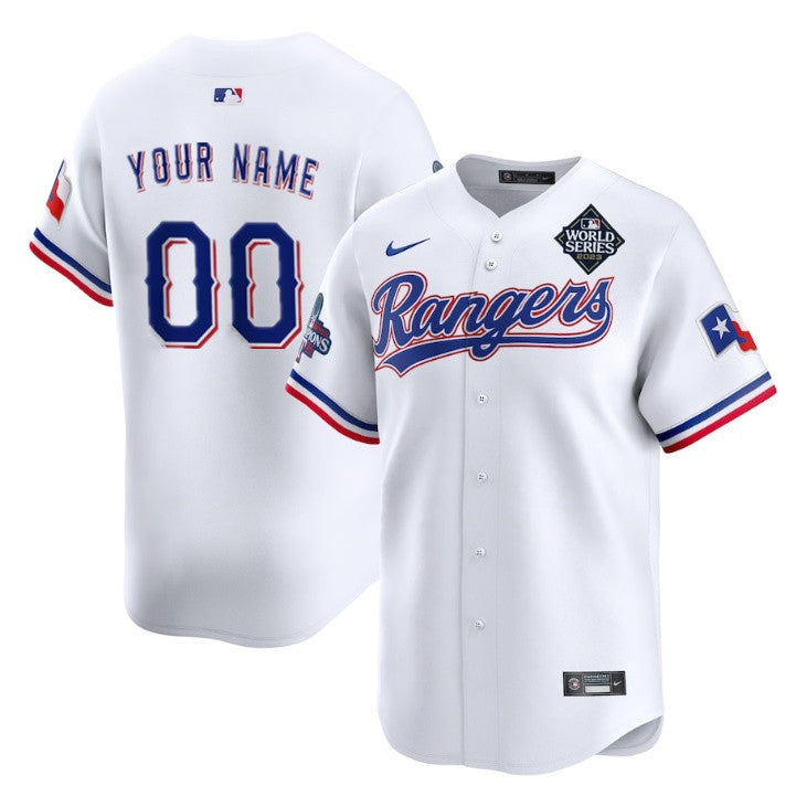 Custom Texas Rangers white jersey