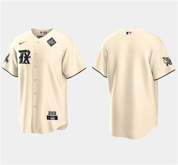 Custom Texas Rangers cream City Connect jersey